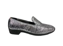 - Suede Fantasia Silver Mens Slip-on Loafers