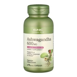 GNC Herbal Plus Ashwagandha 600mg 60 Capsules