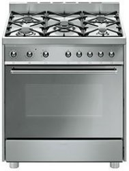 Smeg 80CM "square" Cooker With Gas Hob And Multifunction Thermoventilated Oven Stainless Steel