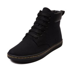 Dr. Martens Women's Maelly Padded Collar Boots Black Canvas 4 M UK 6 M Us