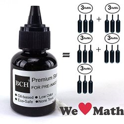 Black Stamp Ink Refill by BCH - Premium Grade - 2.5 oz