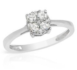 Miss Jewels 0.50CTW Natural Diamond Engagement Ring Size: M1 2 in 14ct White Gold