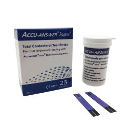 Accu-Answer 25 Isaw Total Cholesterol Blood Test Strips