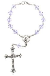 One Decade Auto Rosary Made With Alexandrite Violet blue Swarovski Crystal Elements June