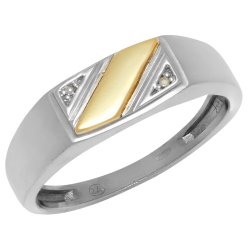 No Brand Sil gold Cz Gents Ring R21424