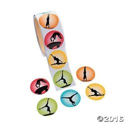 Gymnastics Stickers - 100 Per Roll