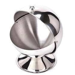 TBWHL Sugar Bowl with Butterfly-Shaped Lid and Sugar Spoon for Home and Kitchen 12.3oz Stainless Steel 
