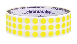 ChromaLabel 1/2 Removable Round, Color-Code Dots: 1,200/Pack - Yellow