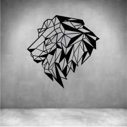 Geometric Lion Head - Matt Gold L 400 X H 400MM