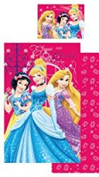 Disney Princess Childrens Bed Linen 90x140 Cm And 40x55 Cm 100% Cotton New And Sealed