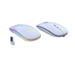 Wireless LED Rechargeable Mouse - White