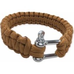 Paracord Hand Bracelets 25CM Metal Lock - Light Brown