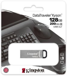 Kingston Technology - Datatraveler Kyson 128GB USB 3.2 Metal Flash Drive