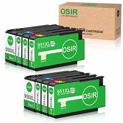 Osir Compatible Ink Cartridge Replacement For Hp 950 951 950XL 951XL Ink For Hp Officejet Pro 8600 8610 8620 8630 8640 8100 8660 8615 251DW 276DW 271DW Printer 2 Black 2 Cyan 2 Magenta 2 Yellow