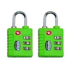 South Main Hardware 810107 Tsa-accepted Resettable Luggage Lock 2 Pack Green