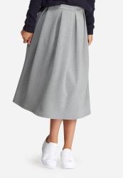 Dailyfriday Full Pleated Midi Skirt - Grey Melange