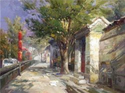 CaylayBrady Oil Painting 'decorative Landscape Painting On Canvas: The Street In The Tourist Area' Printing On Perfect Effect Canvas 8X11 Inch 20X27 Cm The