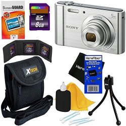 Sony Cyber-shot DSC-W800 20.1 Mp Digital Camera With 5X Optical Zoom And Full HD 720P Video Silver International Version + 7PC Bundle 8GB Accessory
