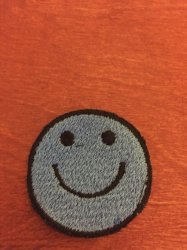Blue Smiley Face Badge Patch
