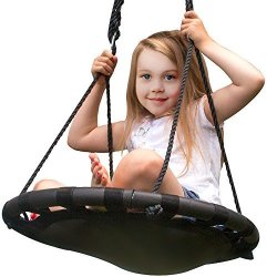Sorbus Spinner Swing Kids Indoor outdoor Round Mat Swing Great For Tree Swing Set Backyard Playground Playroom Accessories Included 24" Mat Seat