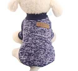 Gracefur Pet Clothes Classical Wool Wild Pet Sweater Comfortable Autumn Winter Warm Hoodies For Small medium Dogs Cat L Navy
