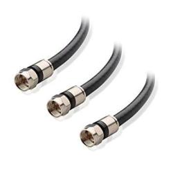 Cable Matters 3-PACK CL2 In-wall Rated Cm Quad Shielded RG6 Coaxial Patch Cable In Black 1.5 Feet