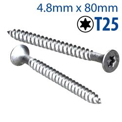 R-wo-t Screws For Steel Max 0 9 T25 4 8X80MM Zinc Fl Box Of 250