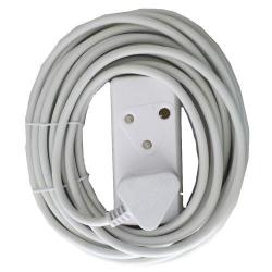 Alphacell 10M White Extension Cord 10A