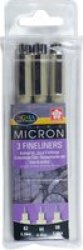 Pigma Micron Pen Wallet Set 3 X Pens: Sizes 2 4 And 8 Black