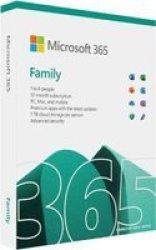 Microsoft 365 Family Software - 1 Year Licence - 6 User