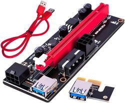 Pci-e Riser Kit X1 To X16 Blinking Status Leds Gpu Riser USB 3.0 Cable