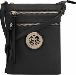 Sg Sugu Multi-pocket Essential Lightweight Zipper Crossbody Purse Bag For Women Black