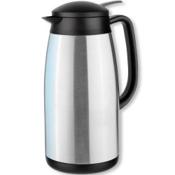 Isosteel Tableline VA-9339K Vacuum-insulated Thermos Can 1.5 L 18 8 Brushed Stainless Steel With Quickstop Single-hand Pouring-system