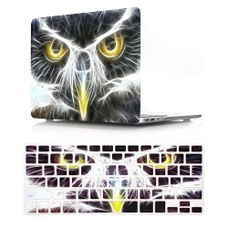 Hrh 2 In 1 Eagle Laptop Body Shell Protective Hard Case Cover And Matching Design Silicone Keyboard Cover For Apple Macbook Air 11 Inch 11.6" Models: A1370 And A1465