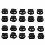 Batino 20pcs Detachable Cap Cord Lock Stopper Backpack Clothing DIY Accessories 9.5x5mm Plastic Cord Locks Ends Stoppers Black 