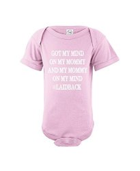 GOT Crazwear My Mind On My Mommy Laidback Cute Humor Bodysuit Funny One-piece Baby Newborn Pink