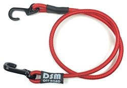 1 10 Scale 12" Rc Kinetic Tow Rope Strap With Heavy Duty Metal Hooks - By Dsm Off-road Red