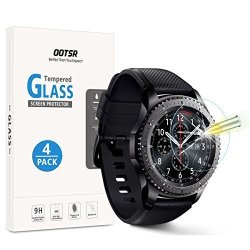 Ootsr 4-PACK Screen Protector For Samsung Gear S3 Full Coverage Tempered Glass Protector For Samsung Gear S3 Frontier classic Crystal Clear Anti-scratch