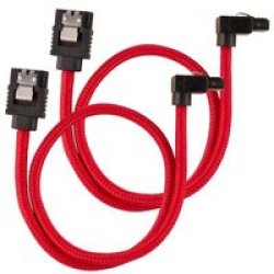 CC-8900280 Premium Sleeved Sata L-shaped Cable 0.3M Red