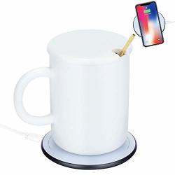 Coffee Mug Warmer With Wireless Charger Allomn 2019 Upgrade 3 In 1 Constant 55HEATING Warm Cup Hot Warm Coffee For Home Office Use And Platinum Gift