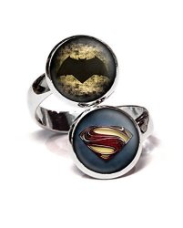 Batman V Superman Ring Dawn Of Justice League Jewelry Man Of Steel Dark Knight Superhero Wedding Party Jewelry Groomsmen Gifts Groomsman Gift