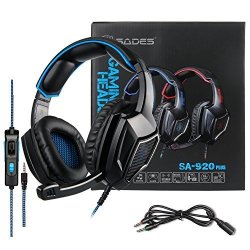 Stereo Gaming Headset PS4 Xbox One S Sades SA920PLUS Noise Cancelling Over Ear Headphones With MIC Bass Soft Memory Earmuffs For PC Laptop Mac