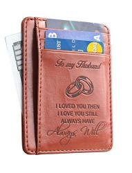 MEMORY Wife To Husband Gift Best Anniversary Gifts For Him Slim Wallet Card Holder