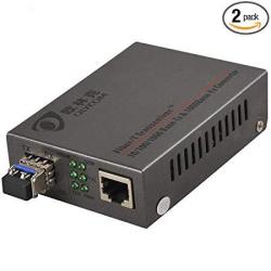 A Pair Of Gigabit Ethernet Bi-directional Media Converter 1.25GBS Sfp Transceivers To 10 100 1000BASE-TX Optic Converter Single-mode Lc Fiber RJ45