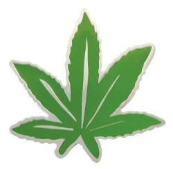 Cannabis Leaf Chrome Sticker