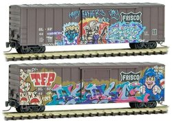 Micro-Trains MTL Z-Scale 50ft Box Cars Railbox Weathered/Graffiti FGE/Cat 