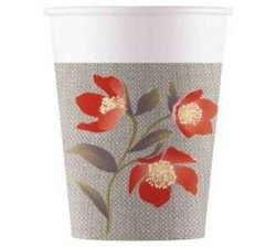 Blooming Poppies Paper Cups 200ML 8CT