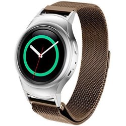 XUANOU Milanese Loop Stainless Steel Band Connector For Samsung Galaxy Gear S2 RM-720 Coffee
