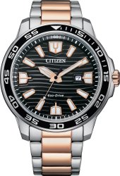 Eco-drive Black Dial Stainless Steel Men's Watch AW1524-84E