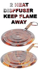 Simmer Ring Heat Diffuser Flame Tamer Round Gas Stove Top - Aluminum & Wood  Handle - 1 PACK 